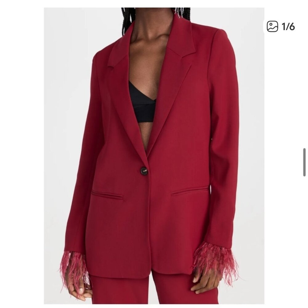 Wayf Romee Blazer feather cuffs NWT